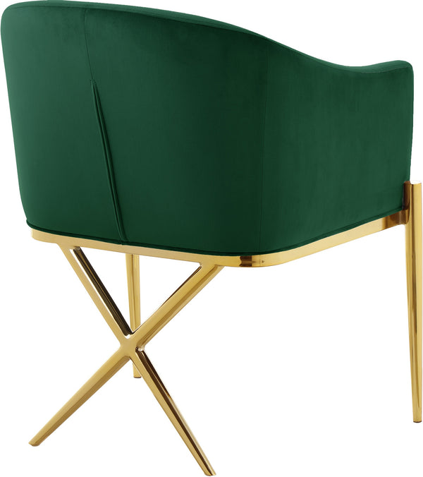 Doris Dining Chair In Green Velvet