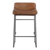 Moe's Starlet Counter Stool Set in Open Road Brown Leather