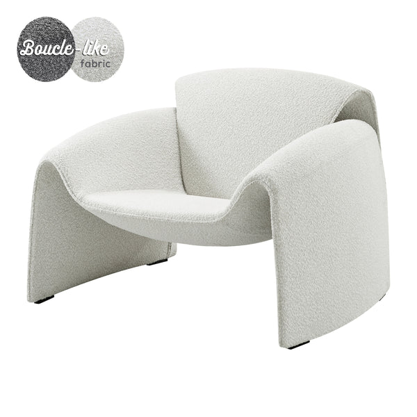 Hilda Fabric Accent Arm Chair, Boucle Beige