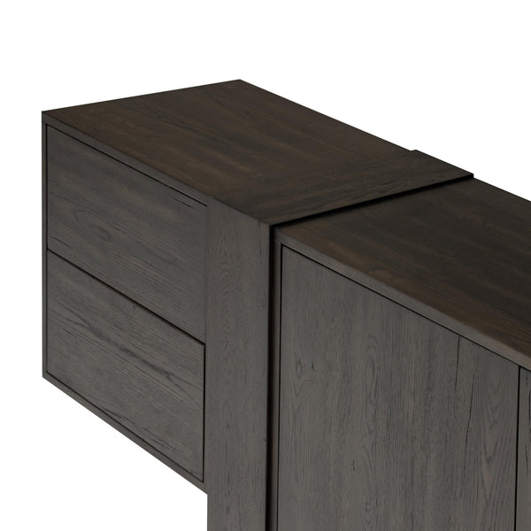 Fisher Media Console in Smoked Black Veneer'