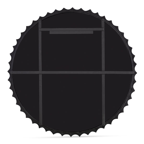 Whitby Mirror in Aged Black Cast Aluminum