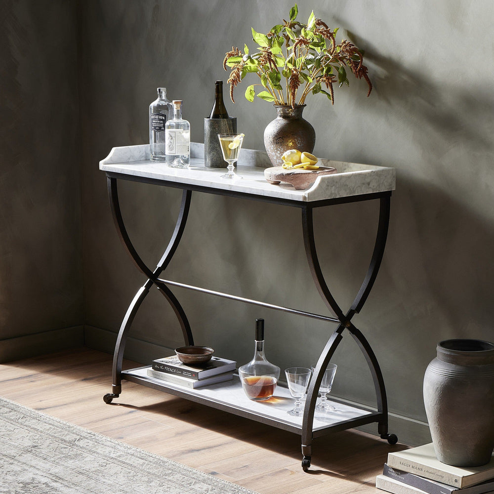 Six Beers Table - Honed White Marble