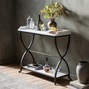 Six Beers Table - Honed White Marble