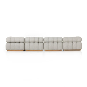 Roma Outdoor 4pc Sectional W/Ottoman In Ash