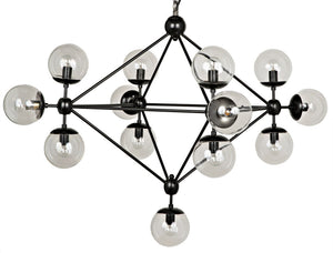 Pluto Chandelier, Small, Black Steel