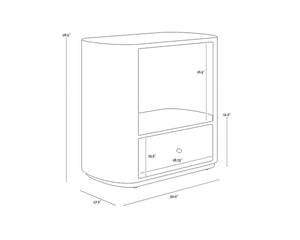 SIENA NIGHTSTAND - OVAL - ANTIQUE BRASS