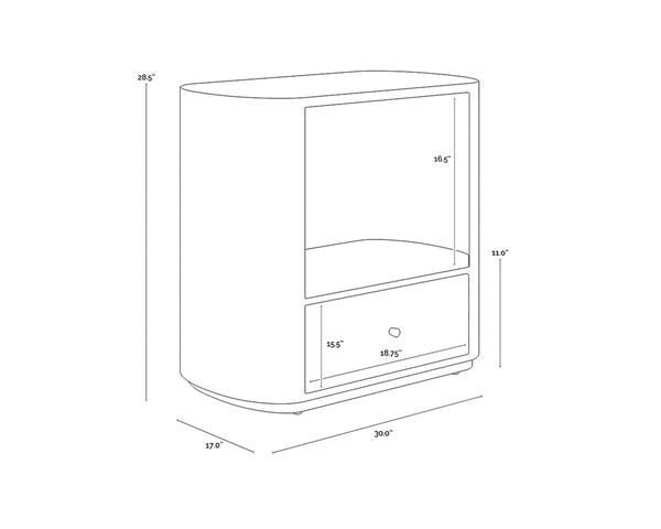 SIENA NIGHTSTAND - OVAL - ANTIQUE BRASS