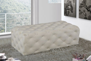 Debbie Ottoman/Bench In Cream Velvet