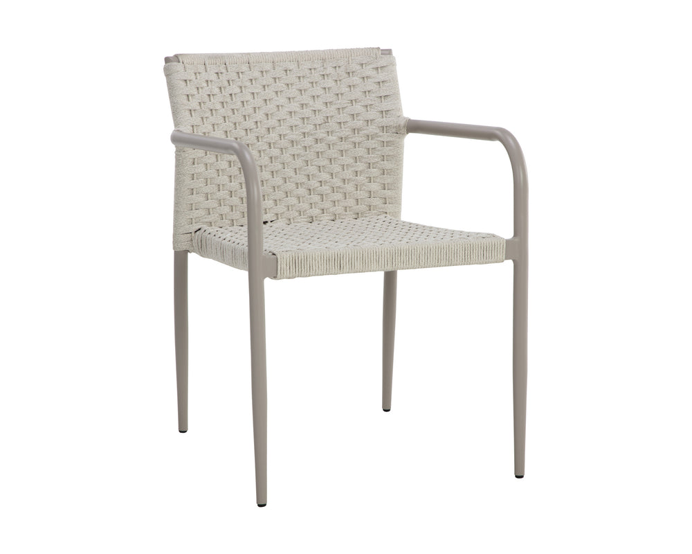 CASELLA STACKABLE DINING ARMCHAIR - GREIGE - CREAM