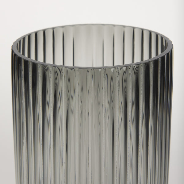 Dawn Tall Smokey Black Glass Vase