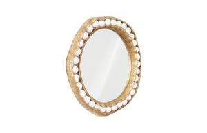 Pearl Mirror, Gold Leaf, Round