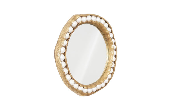 Pearl Mirror, Gold Leaf, Round
