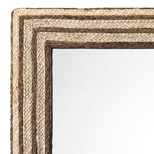 Evergreen Braided Seagrass Rectangle Wall Mirror, Natural