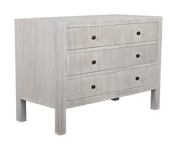 Conrad 6-Drawer Mahogany and Veneer Dresser in White Wash