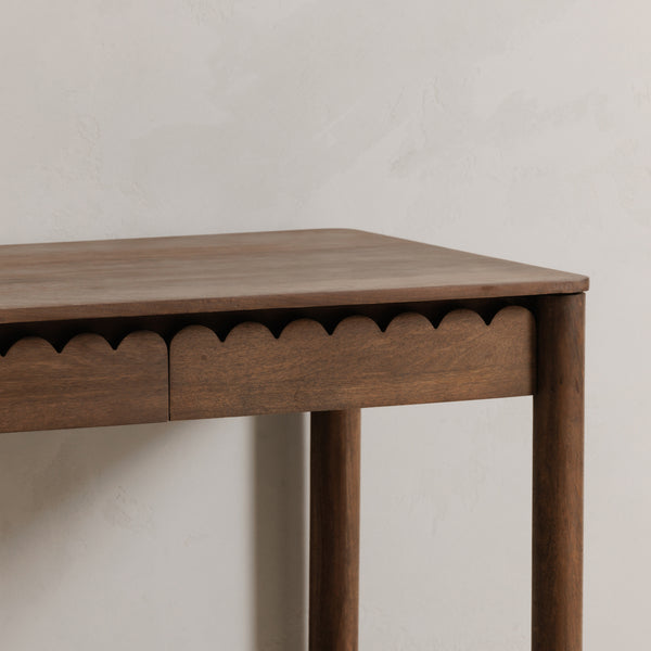 Moe's Wiley Desk with Scalloped Edges in Brown