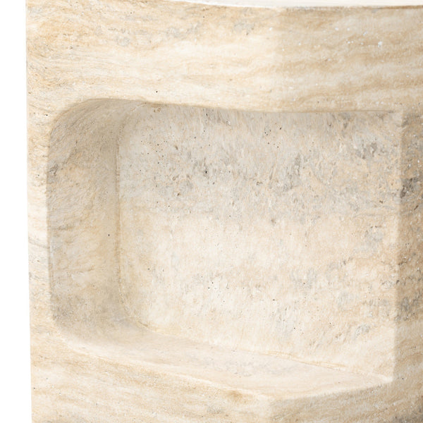 Clementine End Table In Textured Sandy Grey