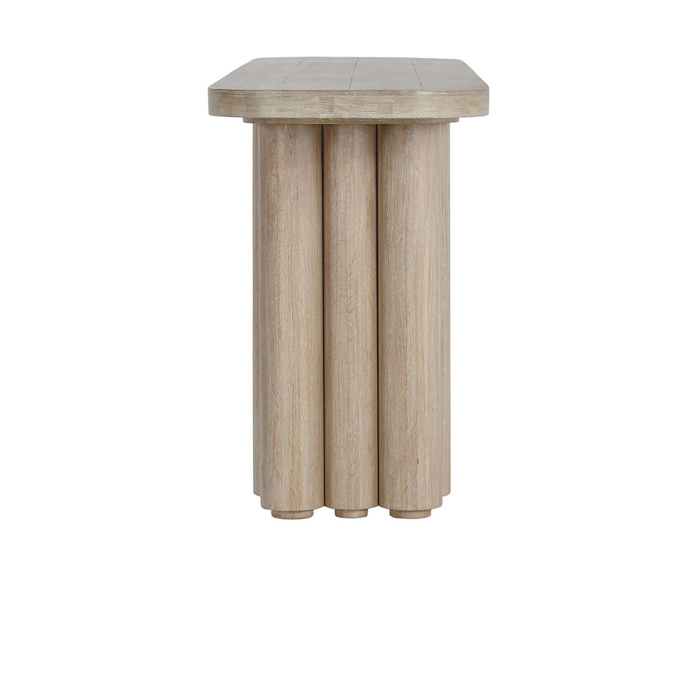 Tiber Solid Wood Console Table in Cream Washed