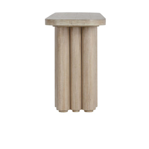 Tiber Solid Wood Console Table in Cream Washed