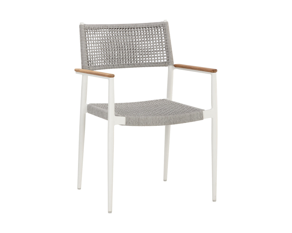 NAVA STACKABLE DINING ARMCHAIR - WHITE