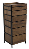 Seoul Tallboy Dark Walnut and Industrial Steel Chest of Drawers