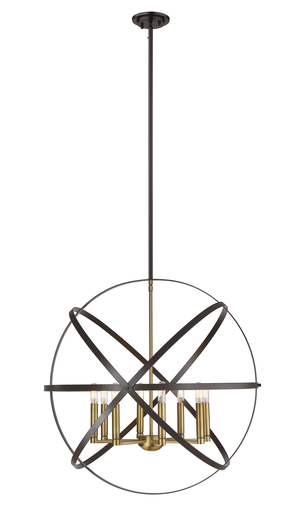 Cavallo 8 Light Pendant  in Hammered Bronze + Olde Brass Finish