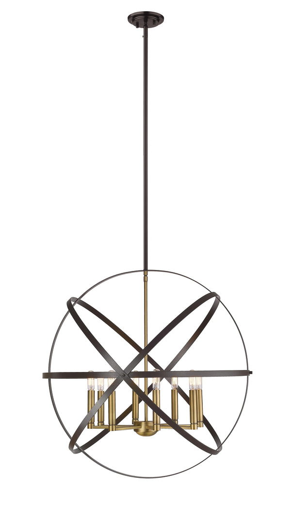 Cavallo 8 Light Pendant  in Hammered Bronze + Olde Brass Finish