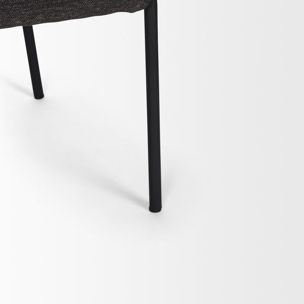 Brently Dining Chair w/ Gray Fabric & Matte Black Metal Legs