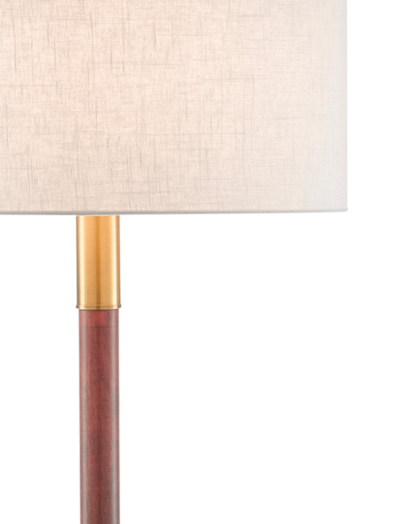 Bravo Floor Lamp In Mahogany & Antique Brass