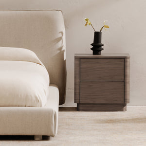 Moe's Round Off Tall Nightstand in Walnut Brown