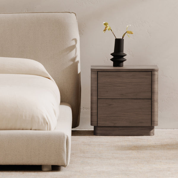 Moe's Round Off Tall Nightstand in Walnut Brown