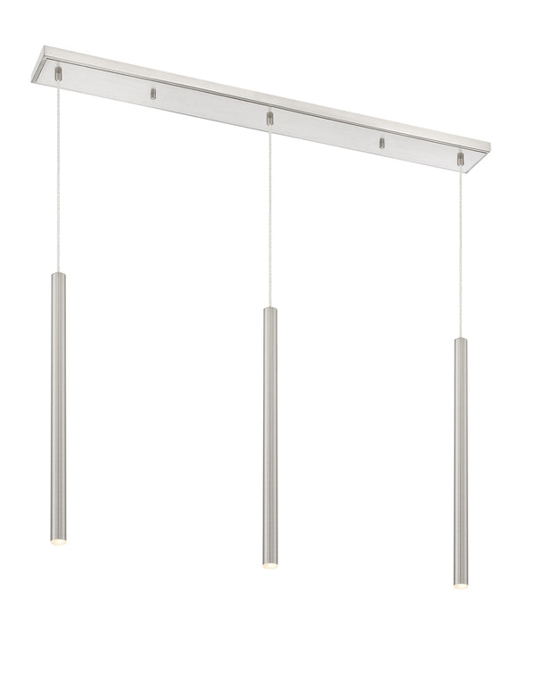 Forest 3 Light Island/Billiard in Brushed Nickel Finish