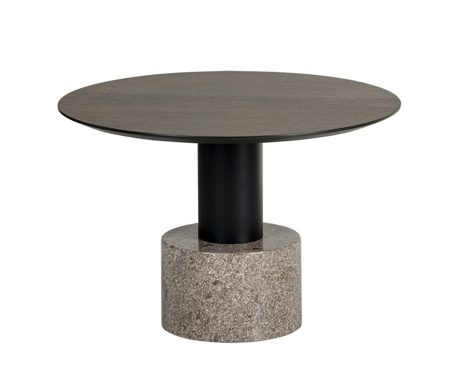 Monaco Coffee Table - Black - Light Grey Marble / Raw Umber