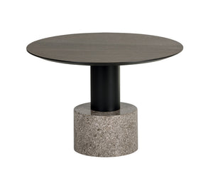 Monaco Coffee Table - Black - Light Grey Marble / Raw Umber