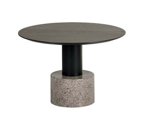 Monaco Coffee Table - Black - Light Grey Marble / Raw Umber