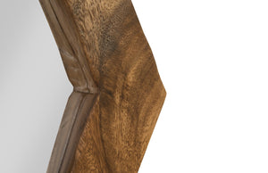 Diamond Chamcha Wood Mirror, Small, Natural