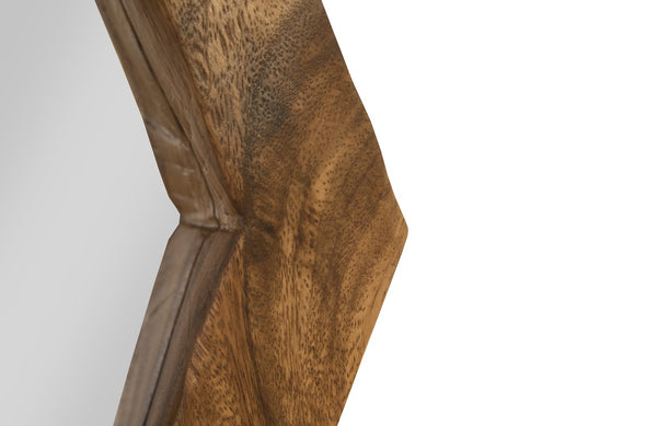 Diamond Chamcha Wood Mirror, Small, Natural