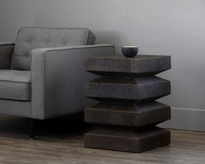 CORMAC END TABLE - DARK BROWN