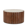 Palermo White Marble and Mango Round Coffee Table