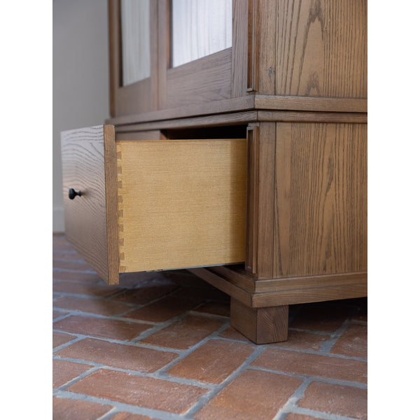 Moe's Lillian Tall Cabinet Brown with Glass Doors