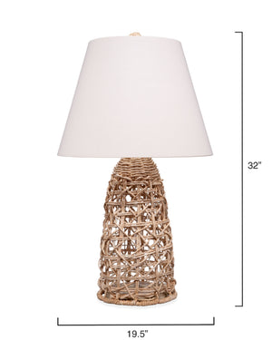Kauai Rope Table Lamp with Linen Shade