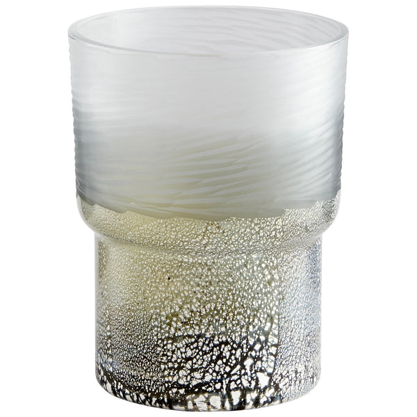 Small Canyonland Vase in Clear and Guilded Silver