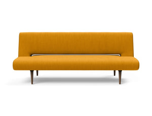UNFURL SOFA BED in ELEGANCE BURNED CURRY FABRIC WITH Dark Wood LEGS 507
