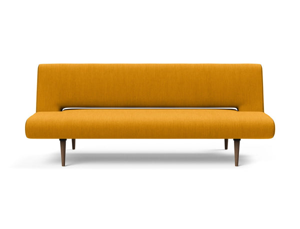 UNFURL SOFA BED in ELEGANCE BURNED CURRY FABRIC WITH Dark Wood LEGS 507