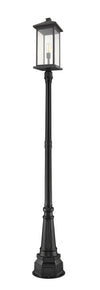 Portland 1 Light Outdoor Post Mounted Fixture in Black Finish