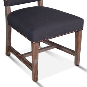Darcy Dining Chair Dark Grey Linen Driftwood Finish