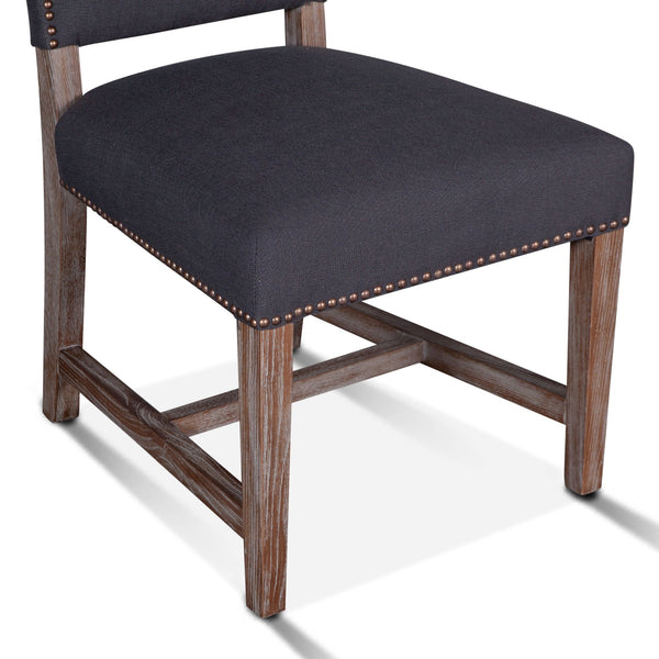 Darcy Dining Chair Dark Grey Linen Driftwood Finish