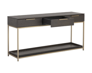 Rebel Console Table With Drawers - Gold - Charcoal Grey