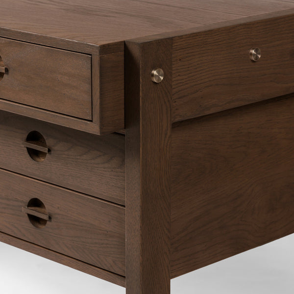 Oakley Desk - Dark Toasted Oak Veneer