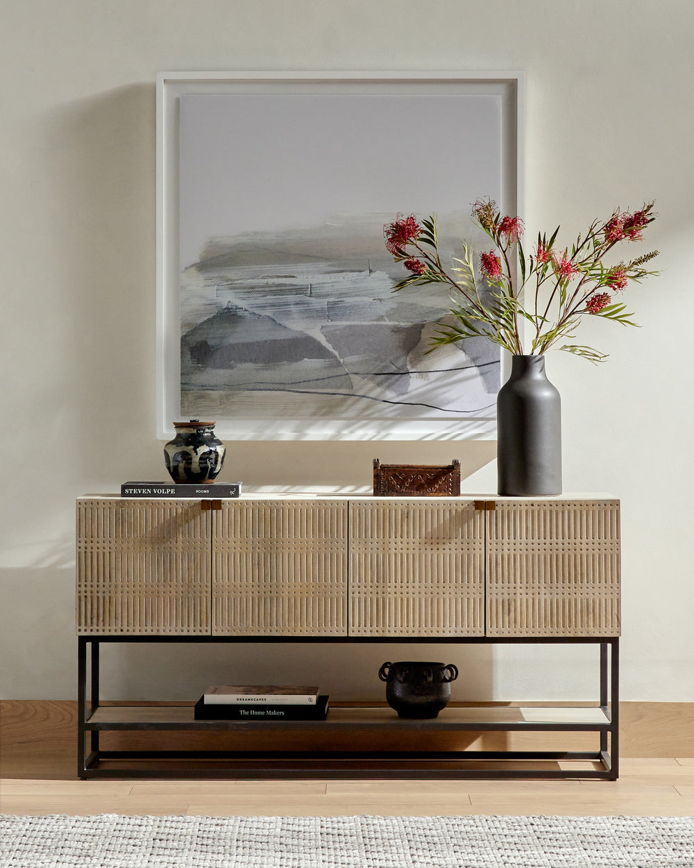 Kelby Small Media Console In Light Wash
