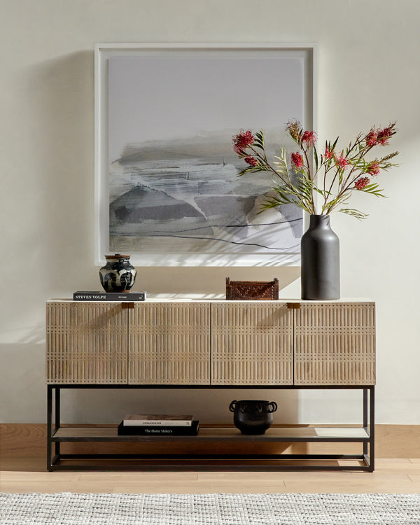 Kelby Small Media Console In Light Wash
